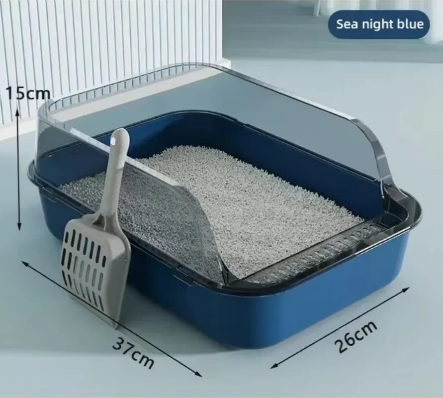 Semi-Enclosed Cat Litter Box  High Sides
