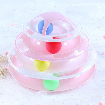 Pet Cat Toy Training Amusement Plate Kitten Tower Tracks Disc Cat Intelligence Amusement Triple Disc tumbler  Fish Animal Toy For Small Dogs Wiggle Fish Catnip Toys Motion Kitten Toy Plush Interactive Cat Toys for Cat Exercise