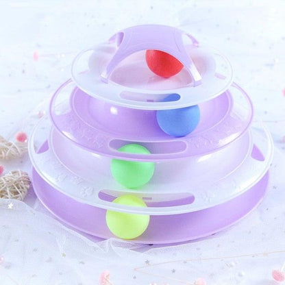 Pet Cat Toy Training Amusement Plate Kitten Tower Tracks Disc Cat Intelligence Amusement Triple Disc tumbler  Fish Animal Toy For Small Dogs Wiggle Fish Catnip Toys Motion Kitten Toy Plush Interactive Cat Toys for Cat Exercise