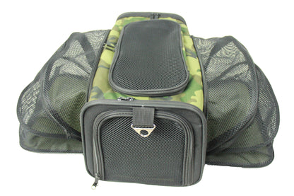 Pet Life ® 'Roomeo' Airline Approved Dual Expandable and Folding Collapsible Fashion Travel Pet Dog Carrier Crate
